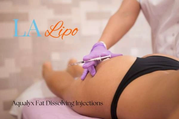Woman having fat dissolving injections Farnborough on thighs