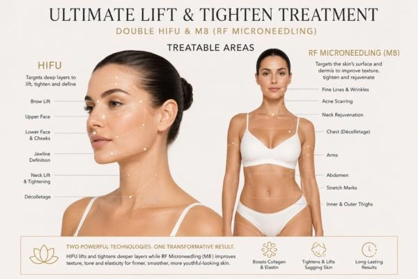 Areas of the body that can be treated - ultimate skin tighten treatment Farnborough